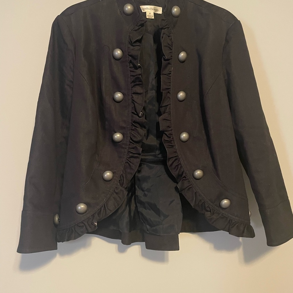 John Paul Richard Women's Black Ruffled Blazer